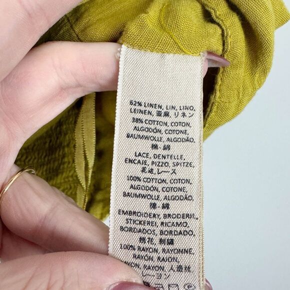 FREE PEOPLE | Fixed on a Feeling Embroidered Green Crop Top Women’s Size X-Large - Picture 11 of 12